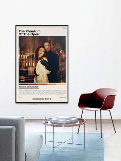 1枚 オペラ座の怪人 ジョエル・シューマッハ監督 ミニマリスト映画ポスターキャンバス絵画アートモダンなホーム、寝室、オフィス、リビングルーム、カフェ、バーの壁の装飾 ホームやドミトリーの装飾用オプションのフレーム