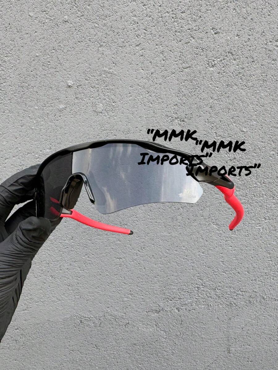 Rada EV Glasses Black Silver Unisex Running Sport Bike Silver Party - radar todo preta lente preta b/vermelha - 查看 1