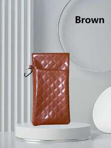 1 件时尚皮革眼镜收纳袋、太阳镜和处方眼镜拉链盒、双层眼镜收纳袋