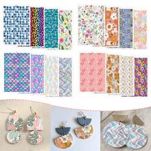 1pc Ultra-Light Water Transfer Paper With Colorful Flower Patterns – Perfect For DIY Ceramic Earrings, Jewelry & Polymer Clay Crafts, Blue & White Checkered Design, Craft Transfer Paper | Tropical Design | Intricate Designs - Multicolor - View 1