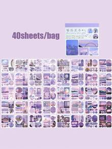 40 tờ/cuốn, Sổ dán hình phong cảnh thiên nhiên, Nhãn dán Crossroads Series, Kích thước nhỏ gọn, Thích hợp để làm sổ lưu niệm, trang trí nhật ký, sổ kế hoạch, thiệp - Nhiều màu - Xem 15