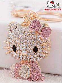 Sanrio Chaveiro de diamantes Sanrio Hello Kitty, chaveiro cravejado de diamantes, pingente de bolsa feminina, chaveiro de metal para carro, acessório de bolsa, decoração de bolsa e pingente de carro, com fivela, acessórios domésticos, presente feminino, aniversário, dia das mães, dia das crianças, formatura, dia de ação de graças, presente de Natal para amigos e familiares