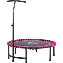 45 Fitn Trampoline With Adjustable Handle Folding Rebounder Trampoline Mini Jumper For Indoor Exercise Workout Port Up To 100kg - Pink - View 2