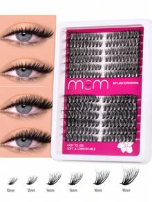 204片/216片/228片 40D+60D/60D+80D/60D+100D/80D+100D 睫毛簇，优质D型卷翘蓬松自然睫毛嫁接，适用于DIY睫毛嫁接，可重复使用且轻便。