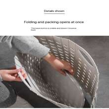 1pc Multifunctional Foldable Dirty Clothes Basket, Laundry Hamper With Handle, Wall-Mounted Storage Basket