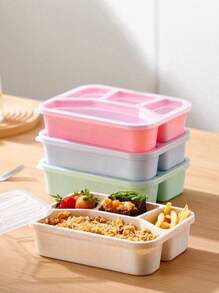 1pc/2pcs/4pcs Bento Lunch Box, 4 Compartment Meal Prep Container, Reusable Food Storage Containers - Stackable, Suitable For Office, Work And Travel, Fit For Back-To-School, Students Carry-On Breakfast, Lunch, Dinner, Camping, Picnics,School Supplies