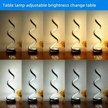 2 套现代台灯，可调光螺旋床头灯，3 色 10 亮度 LED 台灯，适用于卧室、客厅、办公室、2025 年、万圣节装饰、圣诞节装饰、房间装饰、家居、厨房 - 黑色 - 查看 6