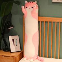 New Long Cat Throw Pillow Plush Toy Cute Cat Plush Toy Soft Large Plush Doll Pillow Pillow Slouchy Person Tatami Waist Support Furniture Sofa Decoration