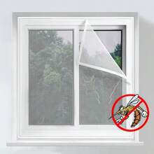 Plasă de fereastră anti-țânțari de vară 1 buc, perdea de plasă pentru ferestre autoadezivă cu cârlig și buclă, ventilată și transparentă, plasă invizibilă pentru perdea de ușă, rezistentă la praf, se potrivește diverselor uși și ferestre, nu necesită găurire, instalare autoadezivă, detașabilă și lavabilă, reutilizabilă - alb - Vizualizare 5