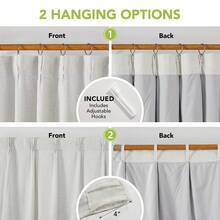 2 Pcs Luxury 100% Blackout Curtains 39" Wide - 100% Light Blocking Thermal Insulated Linen Polyester Pinch Pleat Drapes For Bedroom Living Room (Set Of 2 Panels) - Linen - View 7