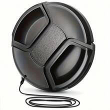 Couvercle de protection de l'objectif de l'appareil photo avec dragonne, pare-soleil, compatible avec Nikon/Pentax/Olympus/DSLR, tailles : 49 mm/52 mm/55 mm/58 mm/62 mm/67 mm/72 mm/77 mm/82 mm