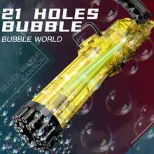 Byson 泡泡枪手持式 21 孔泡泡枪儿童玩具礼品套装电动加特林泡泡机带 LED 灯自动肥皂泡泡吹器万圣节派对