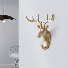 2PCS Deer Head + Elephant Head/Rhinoceros Head + Giraffe Head Wall Hooks - No Drill Adhesive Animal Decor Hooks For Bathroom Bedroom, Heavy Duty Wall Hanging Hooks For Towels Robes Keys Coats Entryway Home Decor