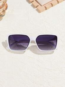 1 件男士塑料方形小框个性化时尚复古眼镜，适合休闲、驾驶、沙滩装，百搭 - 彩色 - 查看 5