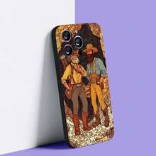 "Western Cowboys Design  Case"  Phone Case For Apple  16 15 14 13 12 11 Mini Plus Pro Max Gifts For Friends, Couples, Family - Black - View 3