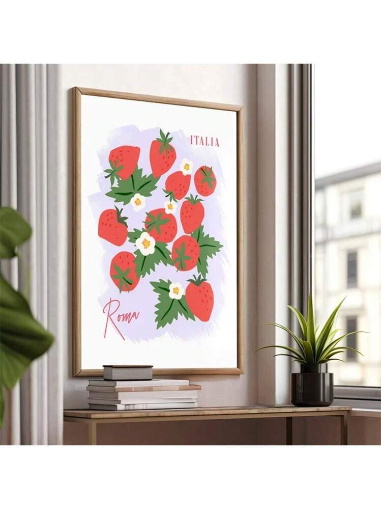 アプリコットの植物図譜アート｜額装ポスター｜イタリア果実のインテリアアート 赤い花』インテリアポスター｜16世紀イタリア｜西洋画 ｜ヴィンテージ