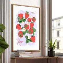 1PC Italy Fruit Market Poster Amalfi Coast Art Travel Aesthetic Prints Canvas Painting Wall Art Pictures Home Room Modern Decoration Optional Frame ,Wall Art With Frame - Multicolor - View 5