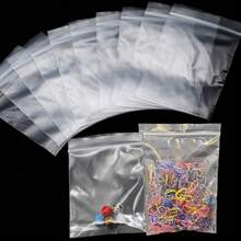 20/50/100pcs/Bag 4*6/5*7/6*8/7*10/8*12cm Zipped Lock Reclosable Plastic Poly Clear Bags Bulk Jewelry Craft Accessory Packaging - White and Transparent - View 7