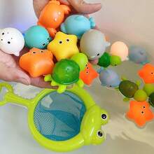 夜光海洋动物钓鱼套装，闪亮多彩的浴缸玩具，漂浮式浴缸水上玩具，浴室、浴缸、泳池派对的绝佳礼物 - 彩色 - 查看 3