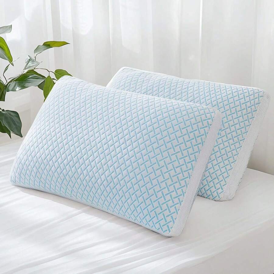 Shredded Memory Foam Cooling Soft Pillows King Size Set Of 2, Adjustable Hypoallergenic Hotel Quality Bed Pillow For Side, Back And Stomach Sleeper, Bamboo Viscose Cover, Oeko-TEX Certified - King (Pack Of 2)_ - View 1