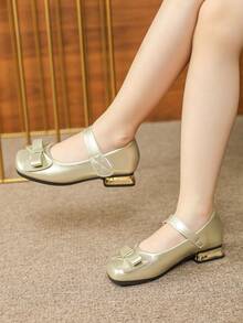 Zapatos de vestir dorados para niñas, tacones altos de moda para niños - Dorado - Ver 1