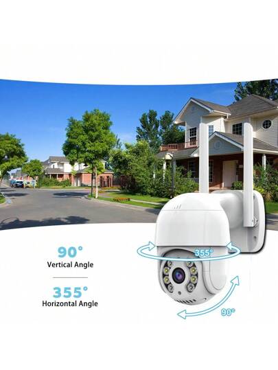 [High Definition Night Vision] 360° Rotating Wireless Security Camera, 1080P Way Audio AI Human Detection, Home/Business Indoor/Outdoor Waterproof Surveillance view 4