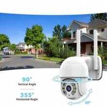 [Visione notturna ad alta definizione] Telecamera di sicurezza senza fili con rotazione a 360°, 1080P, audio bidirezionale + rilevamento umano AI, sorveglianza interna/esterna domestica/aziendale impermeabile