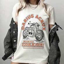 Dars Acrux , Zodiac Academy Motorcycle Sy  Celestial Heirs Tory Vega Darcy Elysian Mates Professor Orion IgnisPlus Size Butterfly Graphic T-Shirt For Women, 220g Cotton Casual Graphic Tee Lightweight Yet Durable Crew Neck Shirt For Beach Trips, Airplane Travel, Weekend Getaways, Or Road Adventures, Stylish And Comfortable Summer Outfit With Loose Fit For Maximum Comfort, Aesthetic Worthy Graphic Tee For Photos And Reels - White - View 1