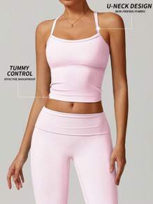 Yefecy Sutien sport cu push-up pentru femei, vestă de fitness, respirabilă, cu spate îngroșat, pentru alergare, sport, pentru femei active