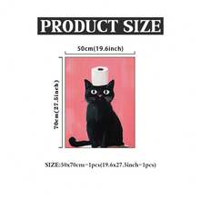 Funda para tapa de inodoro con estampado de gato negro, decoración de inodoro divertida y linda de gato negro como regalo para amantes de los gatos, póster sin marco de gato asomándose - Multicolor - Ver 14