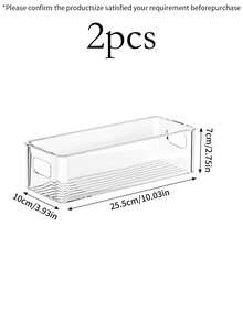 1 Pack Of 2pcs/1pc Desktop Clear Storage Box, Home Organizer For Underwear, Socks, Miscellaneous Items, Cosmetics, Kitchen, Refrigerator - Clear - View 13