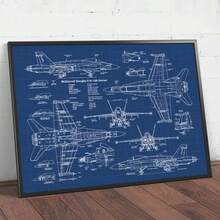 1Pc Khung tùy chọn Nghệ thuật treo tường đơn giản theo phong cách Scandinavia hiện đại Máy bay F18 F22 HD Canvas Poster Tranh in Bản vẽ máy bay phản lực chiến đấu Phi công Quà tặng phòng Trang trí nhà - Nhiều màu - Xem 24