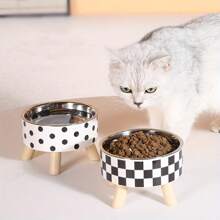 Elevated Stainless Steel Pet Bowl, Anti-Spill Cat Water/Food Bowl, Detachable For Cats, Dogs, Small Pets, Multicolor Available