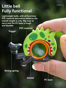 ROCKBROS Dinosaur-Themed Bike Bell Cartoon Alarm With 100dB Alert Waterproof Aluminum Alloy