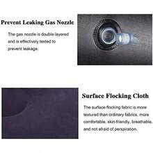 Inflatable Leisure Sofa Chair And Footstool Outdoor Folding Lounger Sofa Flocking Lazy Couch (Navy)