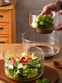 1 pezzo Stoviglie in vetro trasparente B, Stoffa in bicchiere, Stile nordico B Sala , Insalata con yogurt alla frutta e dessert B, Per casa, cucina, Ristoro, Accessori per stoviglie