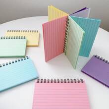 1 Set Of Simple Horizontal Line Colorful Tearable Coil Notebook, Office Supplies Diary Stationery Notebook, Students Carry Small Notebook, Opening Season Office Stationery Supplies,School Supplies,Back To School