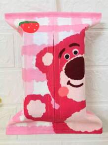 Disney Disney Hanging Tissue Box Cover, Cute Pink Bear Tissue Paper Holder For Living Room Kitchen School Supplies, Back To School