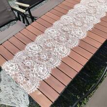 36cm*100cm, 36cm*180cm, 36cm*270cm French Romantic Embroidery Lace Table Runner, Elegant Lace Floral Tablecloth For Dining Table, TV Stand, Piano Cover, Holiday Party Wedding Decoration