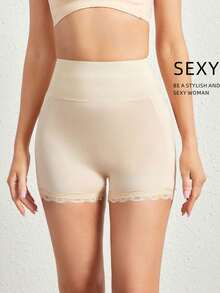 1piece Plain Casual-Comfy Casual-Casual Knitwear Shaping Pants - Màu be - Xem 8