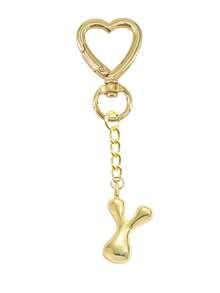 Cute Bubble Letters, Cute Heart Necklace Pendant Bag, Lucky Pendant, Cute Hip-Hop Style Initials, Letters A-Z, Shiny Alloy Bag And Backpack Pendant, Perfect Gift For Birthdays And Special Occasions, Keychain Bag Backpack Pendant, Car Pendant, Ladies' And Girls' Gifts, Wallet And Handbag Accessories, Gifts For Lovers, Teachers, Mothers. - Gold - View 35