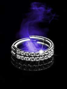 1 Piece/High-Quality Hypoallergenic 316L Surgical Stainless Steel, Inlaid With Shiny Zirconia Silver Nose Ring - Fashionable Double-layer Nose Ring-a - View 6