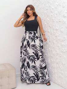 Solid Women's Long Skirt - 黑與白 - 查看 3