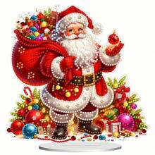 5D DIY Merry Christmas Flat Christmas Tree, Santa Claus Diamond Painting Desktop Decor, Colorful Spherical Crystal Diamond Art Mosaic Desktop Decor, Home Decor Craft Kit/Suitable For Family, Friends Holiday Gifts