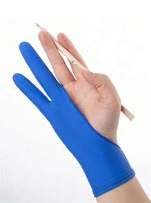 1pc Black/Blue/Pink 2-Finger Artist Painting Gloves, Casual Daily Accessory, Back To School