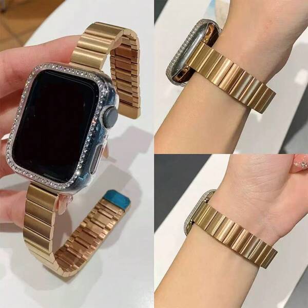 1pc Women Apple Watch Band, Metal Sport Strap Band Compatible With Apple Watch 45/46/49/38/40/41/42/44mm Compatible With Watch Ultra/SE/Series 10/9/8/7/6/5/4/3/2/1, Fashionable