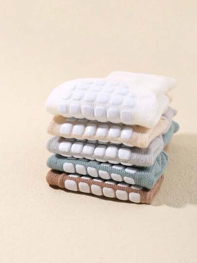 5 Pares de Meias para Uso Interno Antiderrapantes com Design de Desenho Animado para Bebês e Crianças Pequenas, Meias de Bottom Macio, Adequadas para Uso Diário