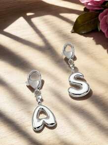 Lindas letras prateadas de bolha, lindo colar com pingente de bolsa - Pingente da sorte, lindas iniciais estilo hip-hop, letras de A a Z, pingente de bolsa e mochila de liga brilhante - Presente perfeito para aniversários e ocasiões especiais, chaveiro, bolsa, mochila, pingente, carro, presentes para mulheres e meninas, carteiras e acessórios para bolsas, presentes para o Dia dos Namorados, presentes para o Dia dos Professores, presentes para o Dia das Mães.
