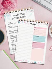 1pc ADHD To Do List Notepad, Simple A5 Undated To Do List Daily Planner Notepad With Multiple Functions For Task & Goals Management, 52 Sheets, Office & School Supplies, Fathers Day Gifts,School Supplies,Back To School