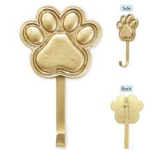 1 gancho de parede com estampa de pata, ganchos funcionais para montagem na parede, gancho de ferro fundido dourado antigo para casacos, chapéus, bolsas, toalhas de banho, decoração de quarto, corredor, banheiro, cozinha, escritório - Multicolorido - Ver 2